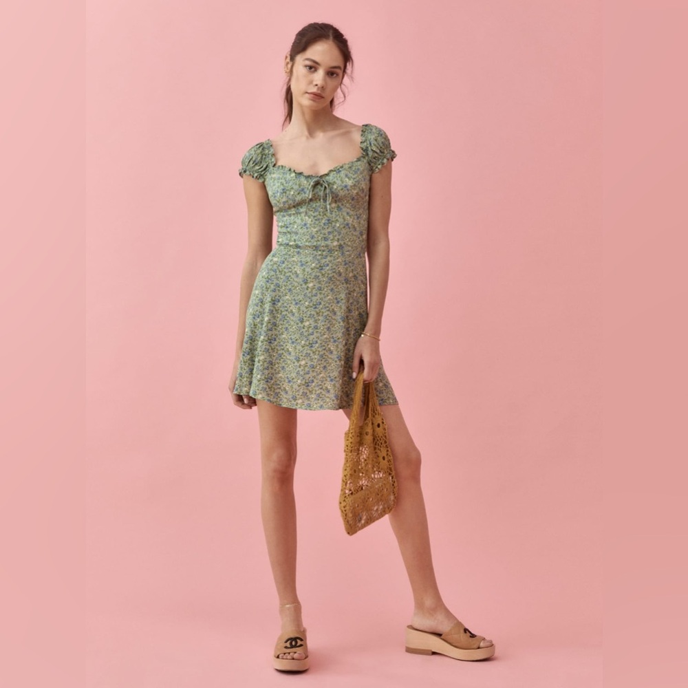 REFORMATION Pacey Mini Dress (Sprite color)
